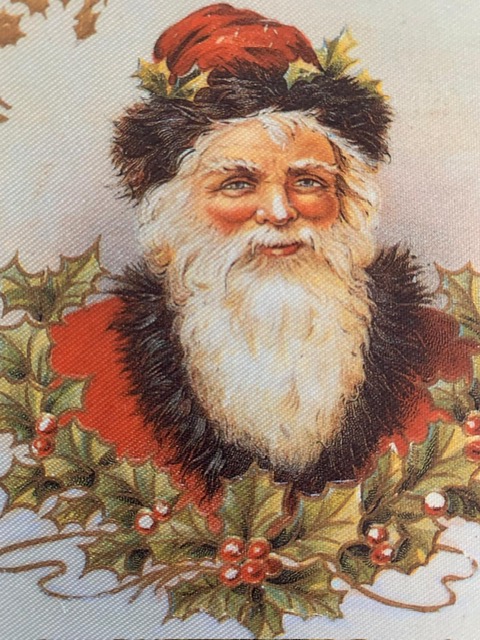 Seidendruckbild Weihnachtsmann
