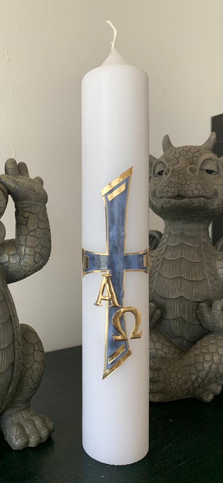 Günstige blaue Taufkerze