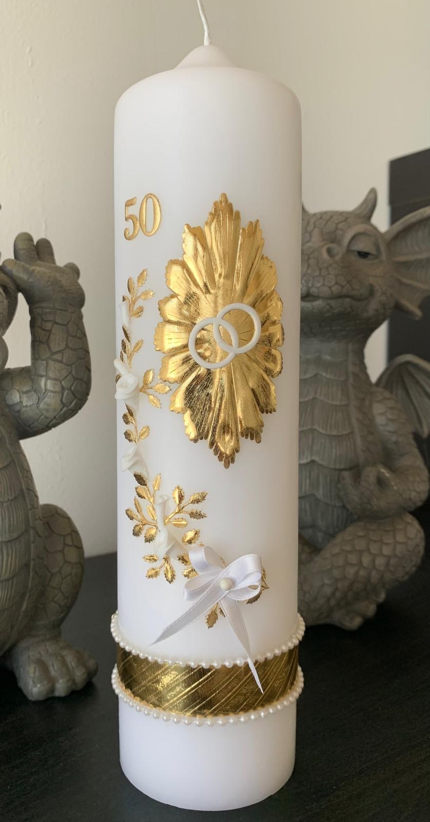Kerze zur Goldenen Hochzeit nur 18,--