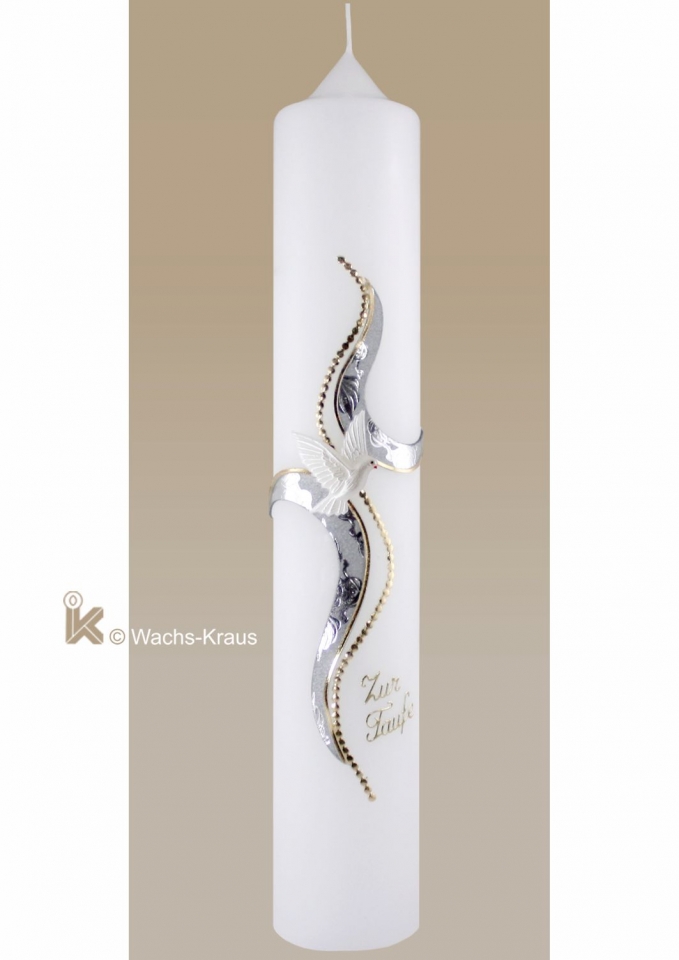 Taufkerzen-Ständer Aus Eisen – Weiß/gold, Höhe 11 Cm, Mit Dorn, Handgefertigt