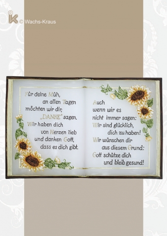 Marienkerze Mit Spruch – Motiv Maria Mit Jesuskind, Ca. 220x60 Mm